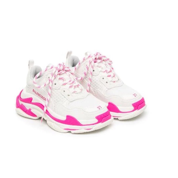 Balenciaga KIDS TRIPLE S SNEAKER IN FLUO PINK/WHITE